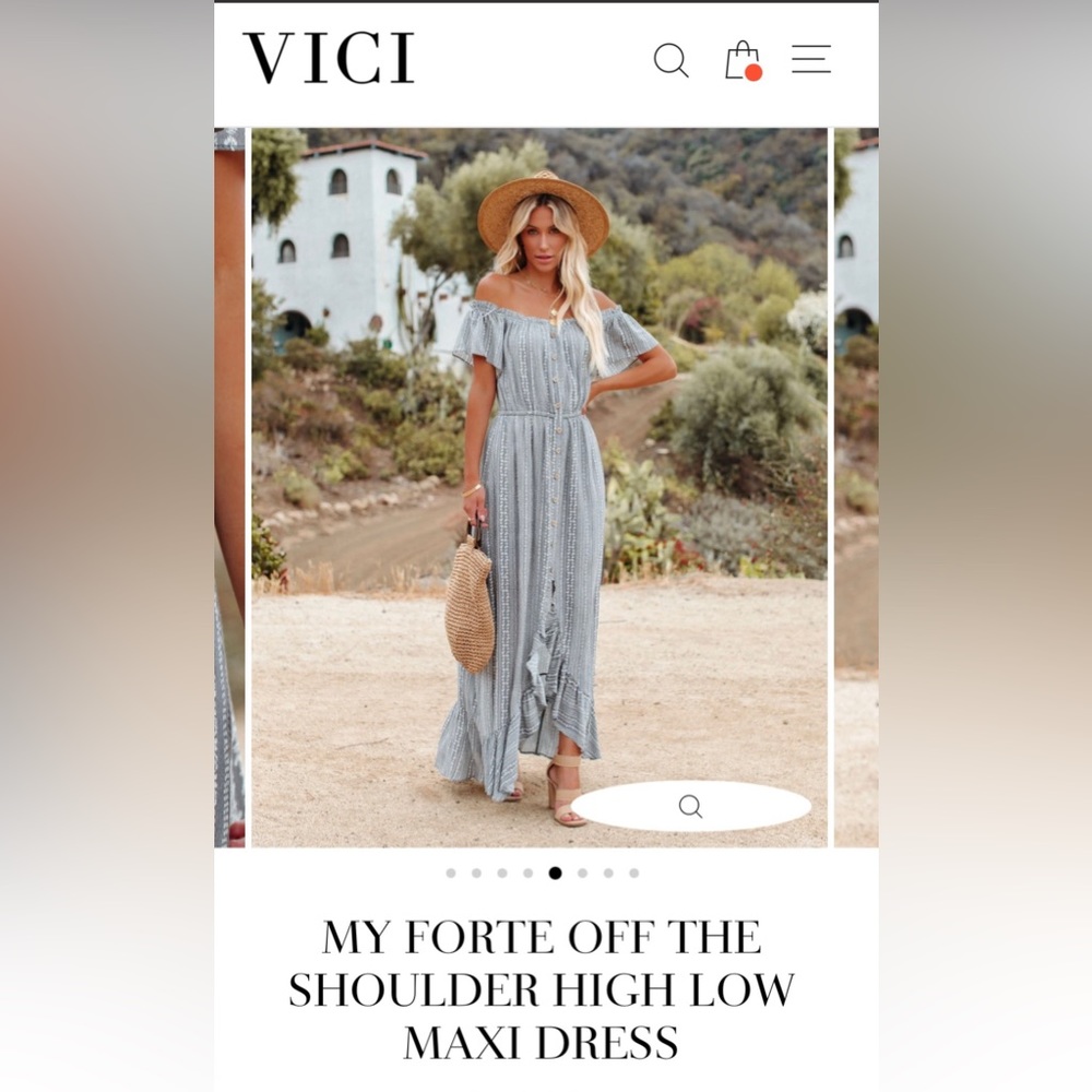 OFF THE
SHOULDER HIGH LOW
MAXI DRESS